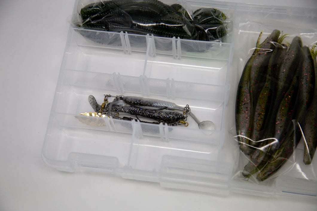 Louisiana Triple Threat folded neatly into one space in a 3600 size tackle tray.